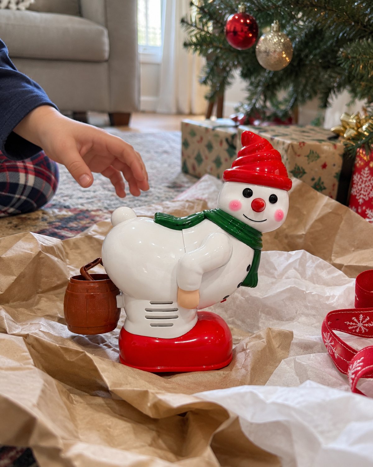 Cheeky Snowman unwrapped on Christmas morning