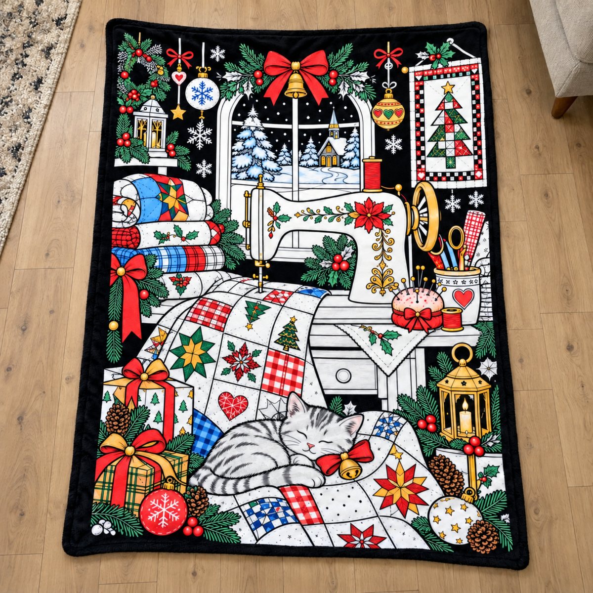 Christmas Stitches / 28 × 39 in · 70 × 100 cm