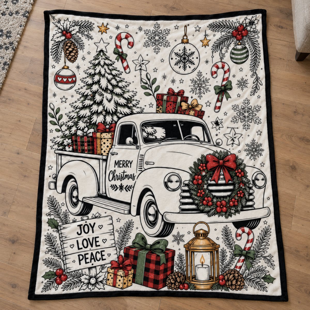 Festive Truck / 28 × 39 in · 70 × 100 cm